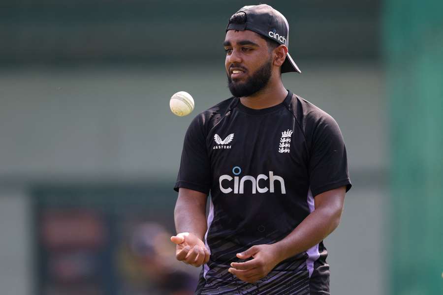 Rehan Ahmed in training with England