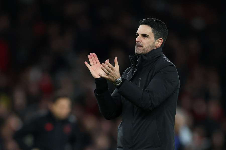 Arteta on the touchline