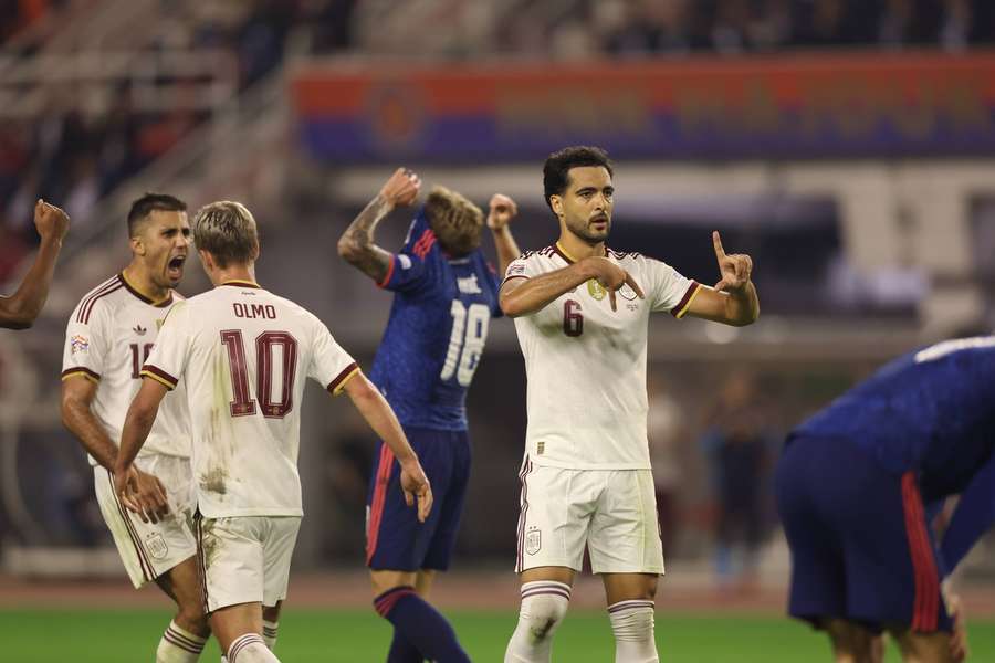 Mikel Merino after scoring the winning goal