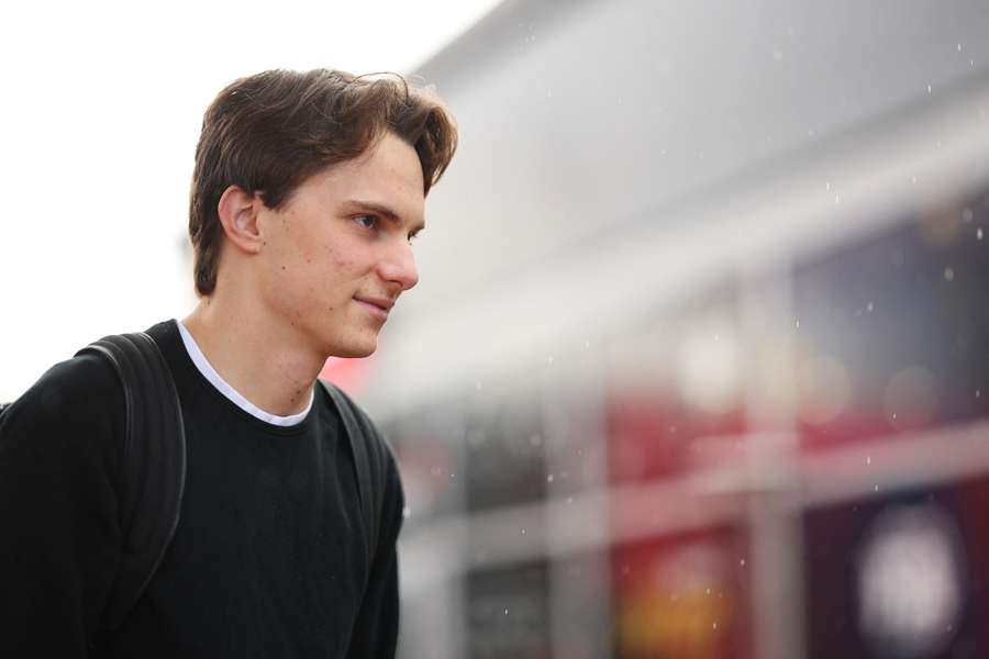 Oscar Piastri in the Las Vegas paddock on Thursday. 