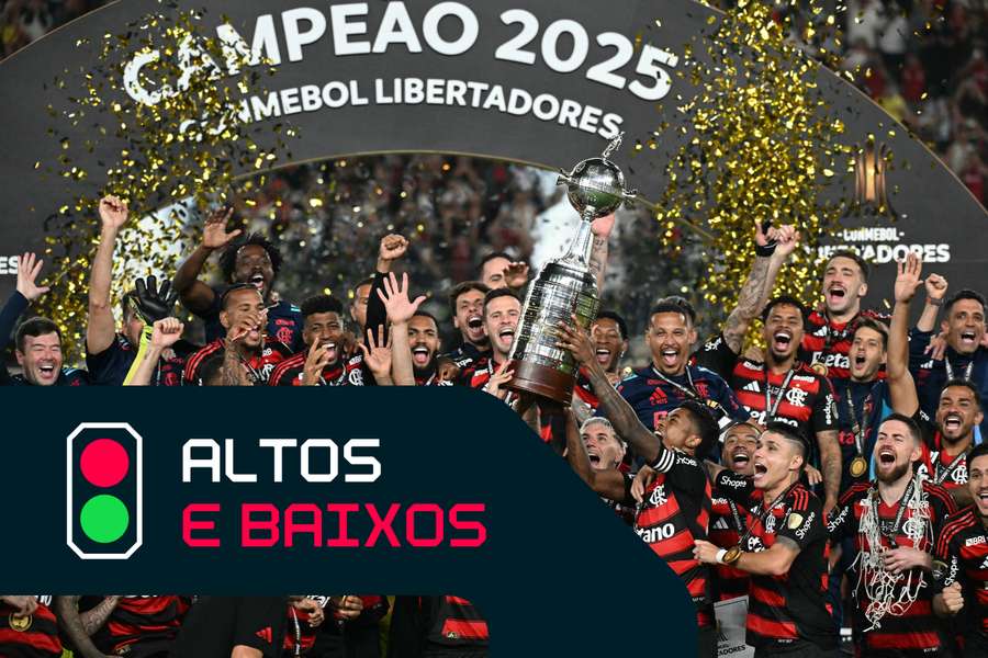 Flamengo a celebrar o título da Taça Libertadores