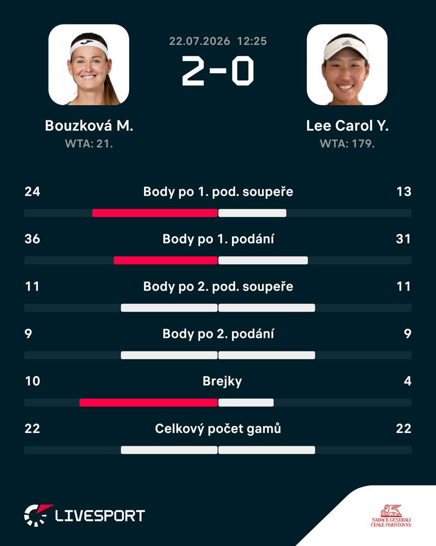 Statistiky utkání.