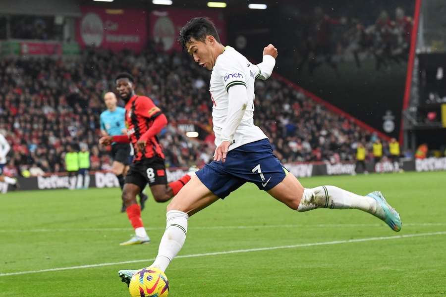 Heung-min Son lors du match opposant Tottenham à Bournemouth.