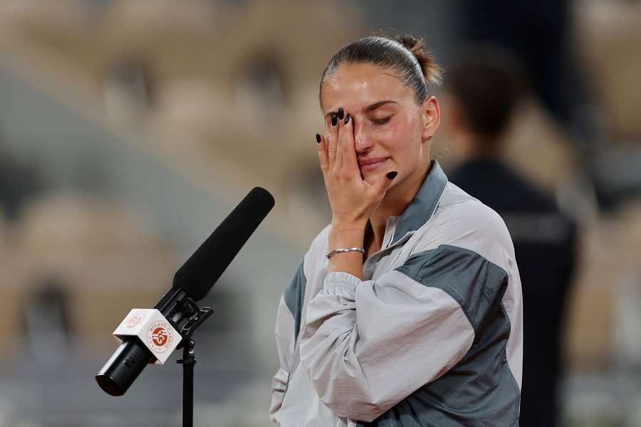Marta Kostyuk im Post-Match-Interview.