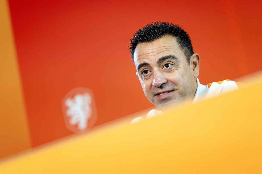 New Netherlands boss Xavi speaks to the press New Netherlands boss Xavi speaks to the press