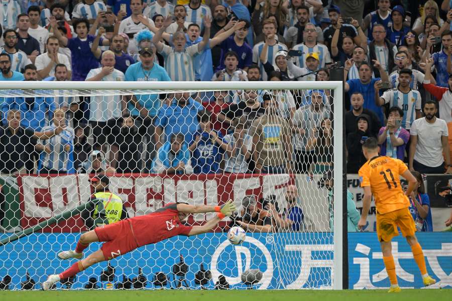 Martinez saved the Netherlands' first two penalties in the quarter-finals