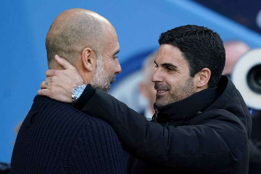 Manchester City manager Pep Guardiola worked with Arsenal boss Mikel Arteta at the Etihad