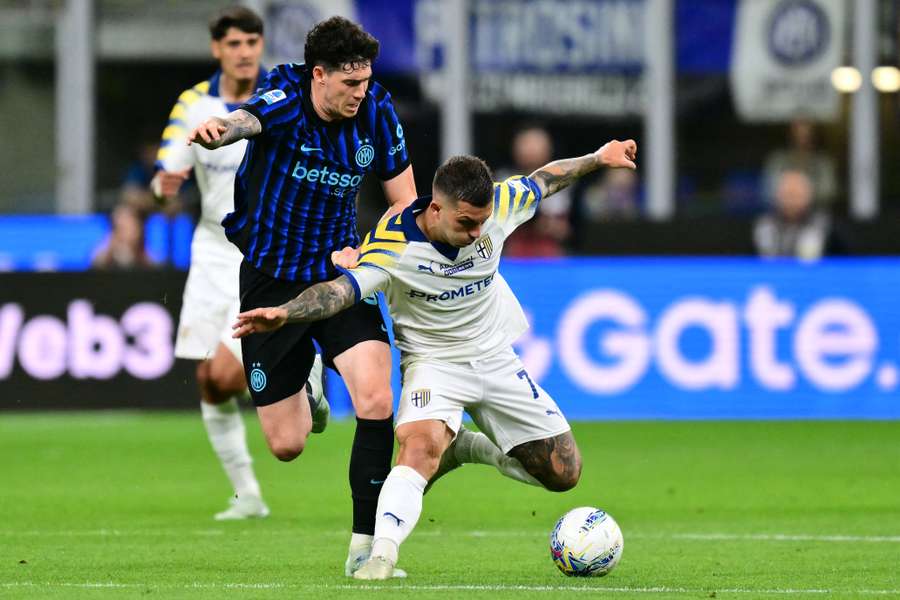Gabriel Strefezza durante la partita contro l'Inter Gabriel Strefezza durante la partita contro l'Inter