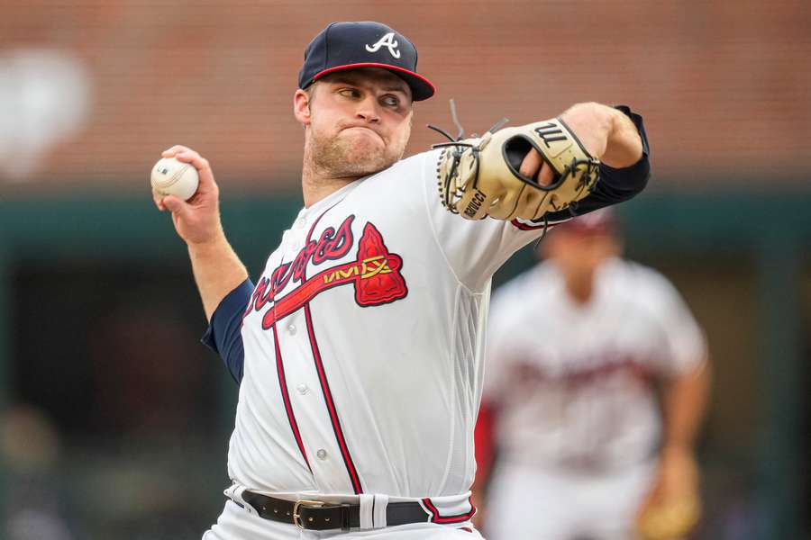 Bryce Elder pitches against the New York Yankees during the first inning