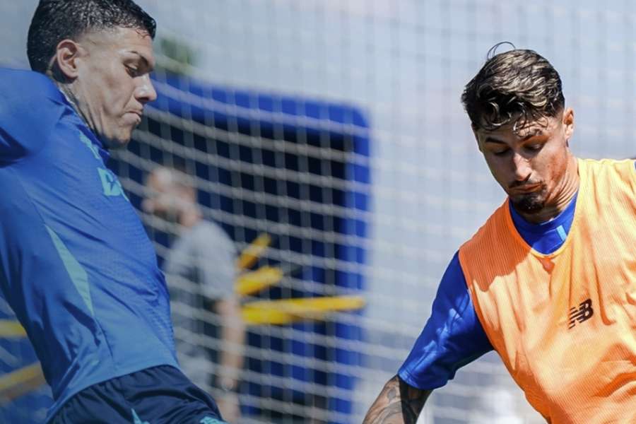 Nehuén Pérez e Borja Sainz no treino do FC Porto Nehuén Pérez e Borja Sainz no treino do FC Porto
