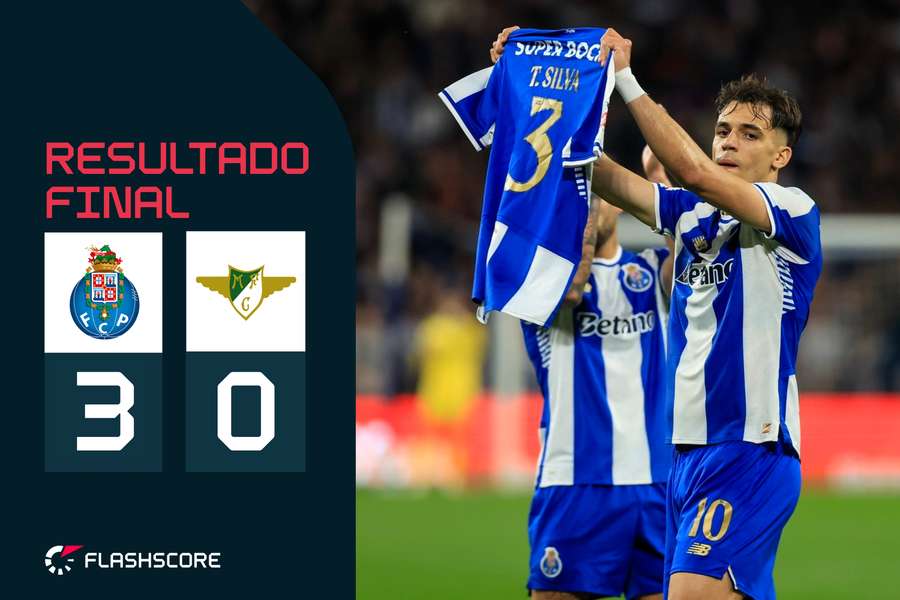 Gabri Veiga abriu o marcador e dedicou o golo a Thiago Silva