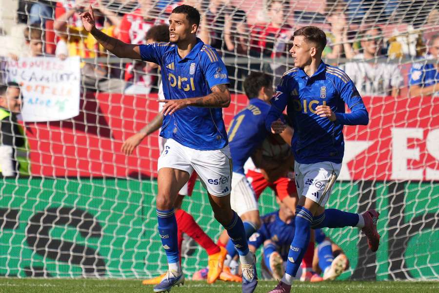 Carmo celebra pelo Oviedo Carmo celebra pelo Oviedo