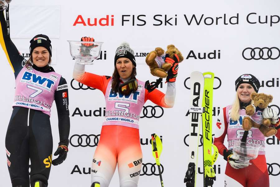 Holdener gagne enfin en slalom à Killington, à égalité avec Swenn-Larsson