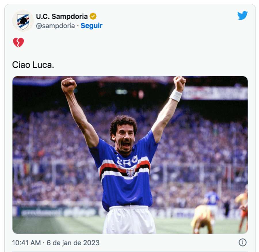 A Sampdoria foi o primeiro clube a prestar homenagem