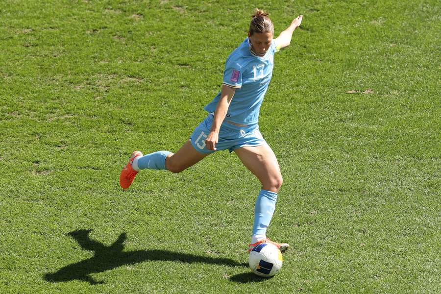 Rebekah Stott passes the ball during Melbourne City's AFC Women's Champions League win over Taichung Blue Whale at the weekend.