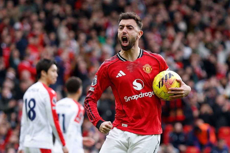 Bruno Fernandes celebra o golo marcado Bruno Fernandes celebra o golo marcado