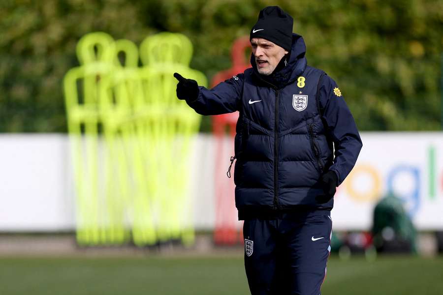 Thomas Tuchel during a training session