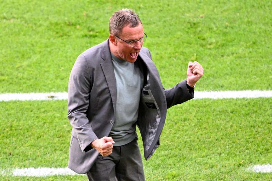 Ralf Rangnick on the touchline