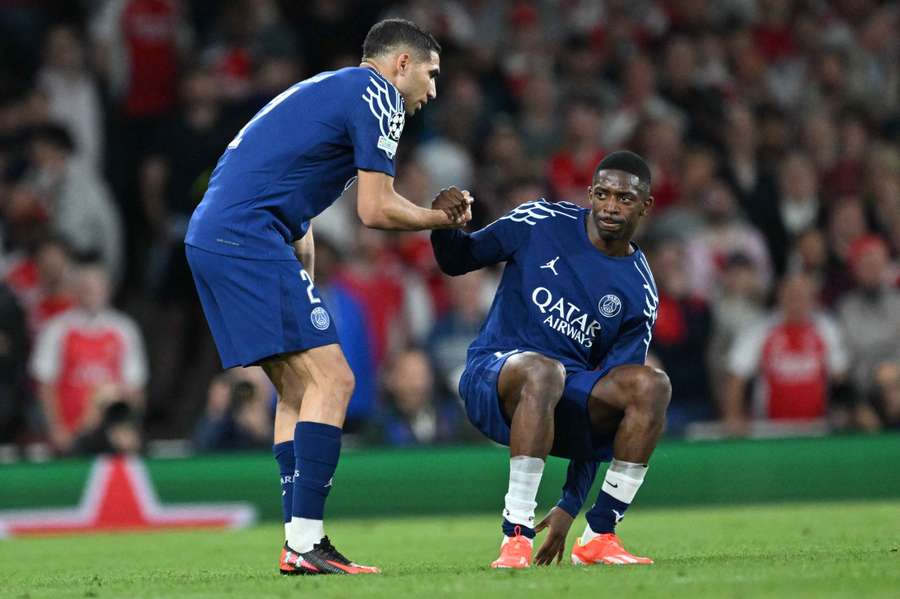 Ousmane Dembélé y Hakimi, jugadores del PSG