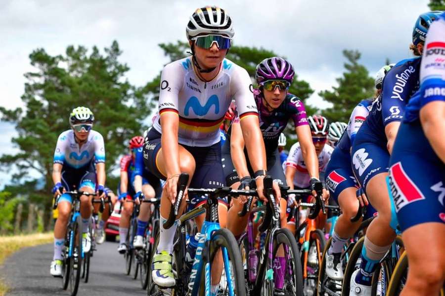 Liane Lippert riding in the women's Tour de France
