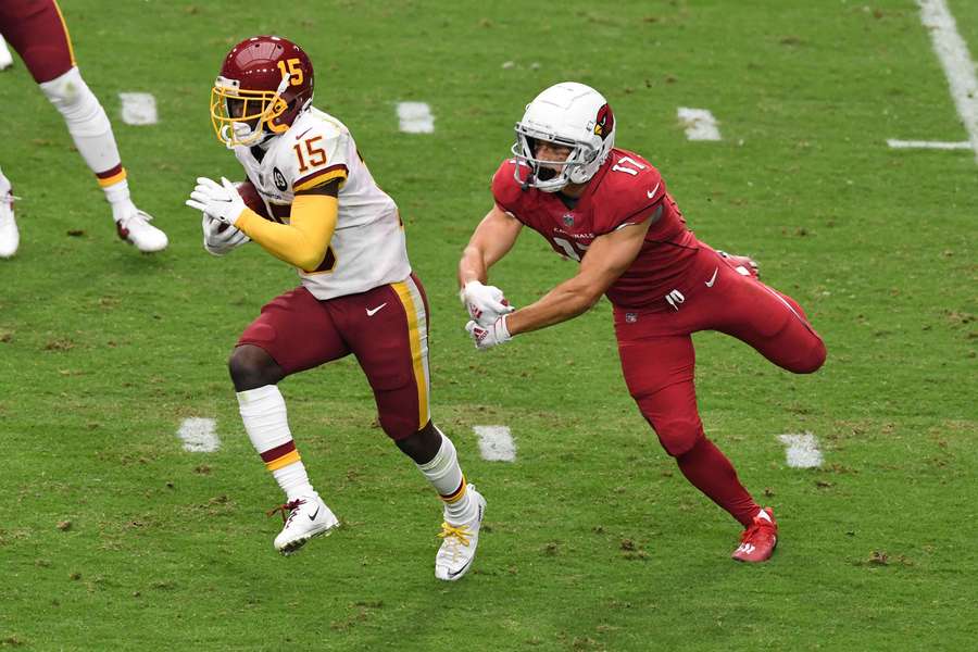 Steven Sims Jr. breaking a tackle for the Washington Football Team in 2020