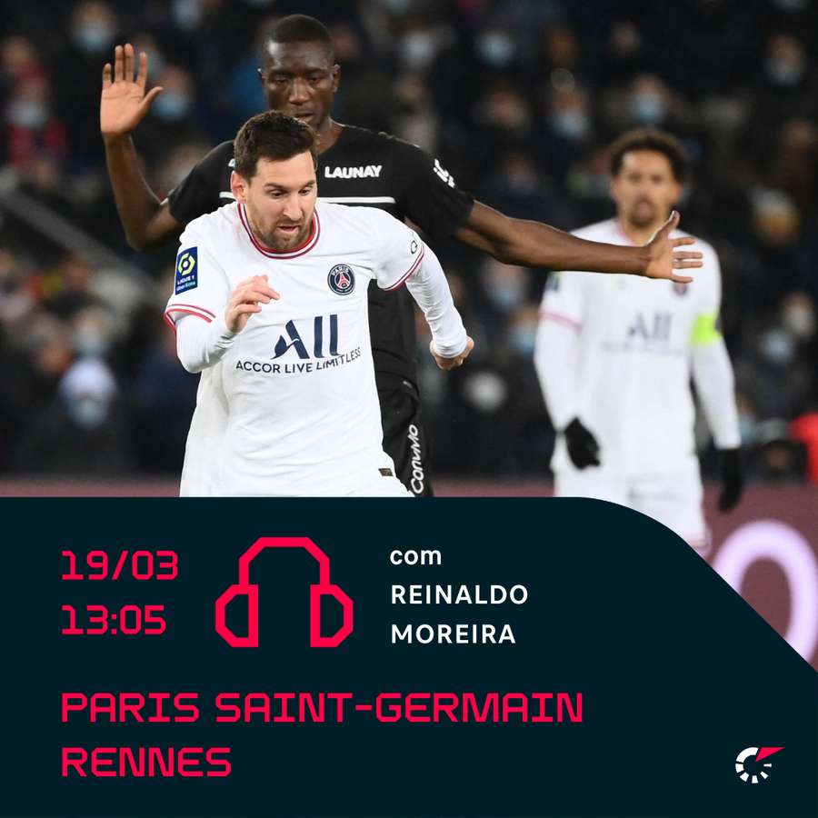 PSG x Rennes terá narração ao vivo do Flashscore