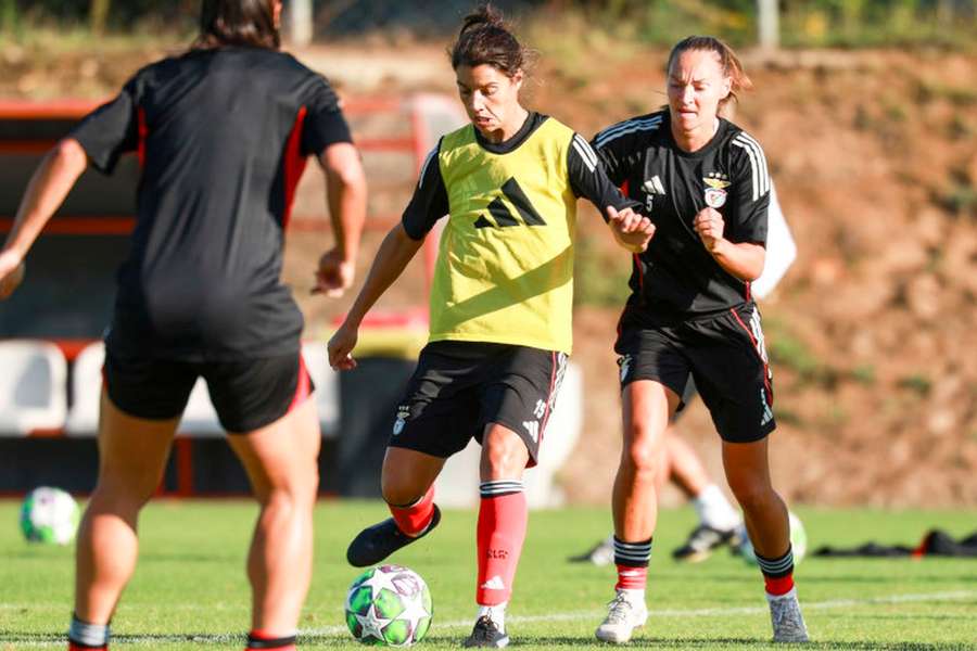 Carole Costa em treino do Benfica