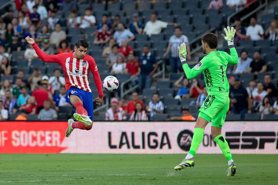 Alvaro Morata in azione nell'amichevole contro la Real Sociedad in Messico