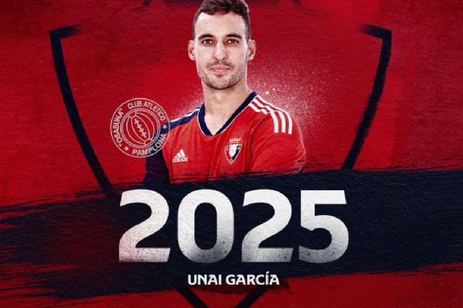 Unai García y Osasuna acuerdan la renovación del central hasta 2025