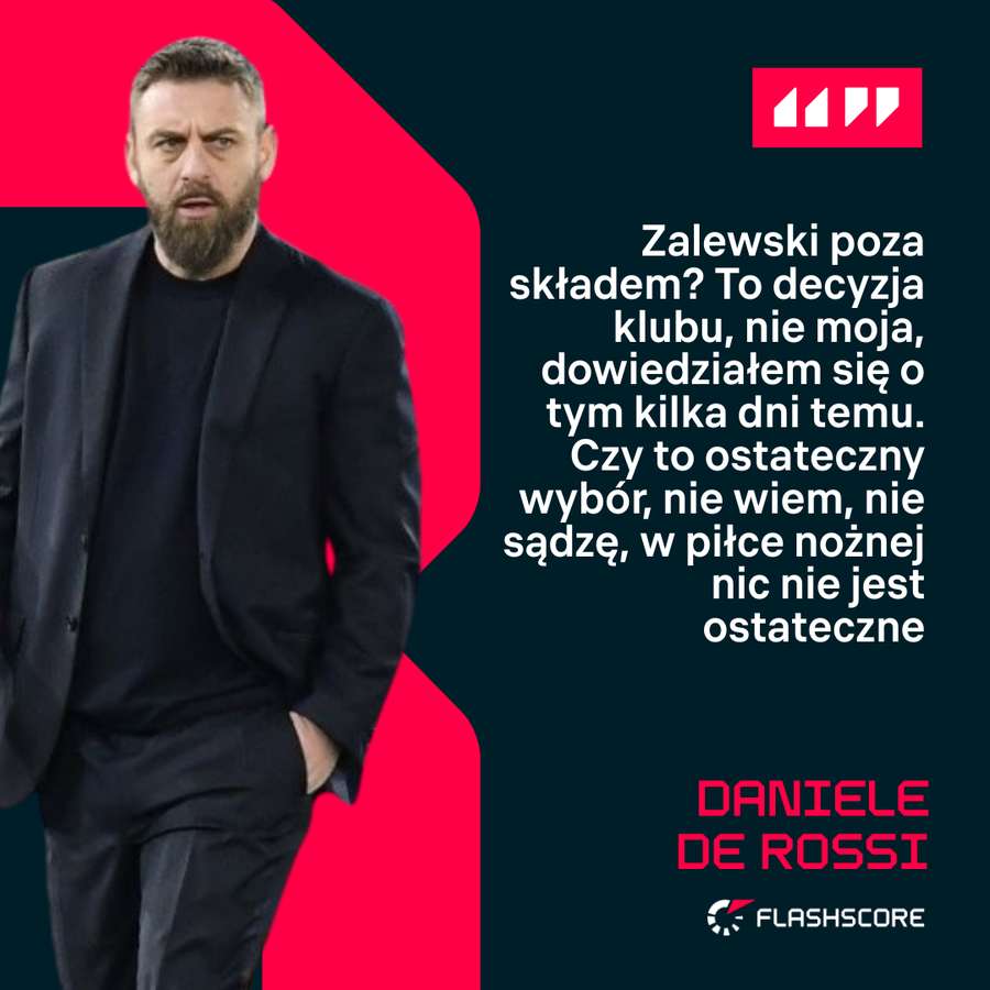 Daniele de Rossi o sytuacji Nicoli Zalewskiego