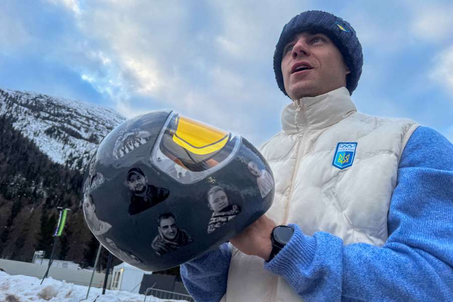 Il casco con il quale gareggerà Heraskevych