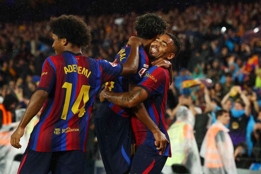 El Barcelona celebra un gol El Barcelona celebra un gol
