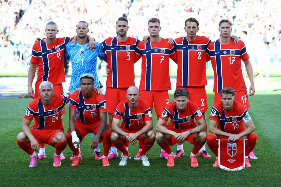 Norway players pose for a team group photo before the match Norway players pose for a team group photo before the match