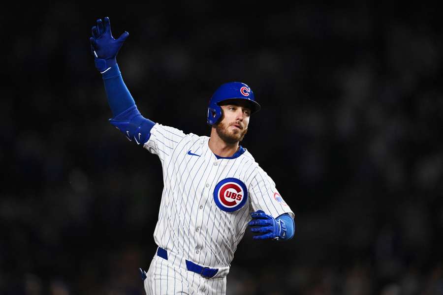 Cody Bellinger celebrates after hitting a home run against the Pittsburgh Pirates 2024