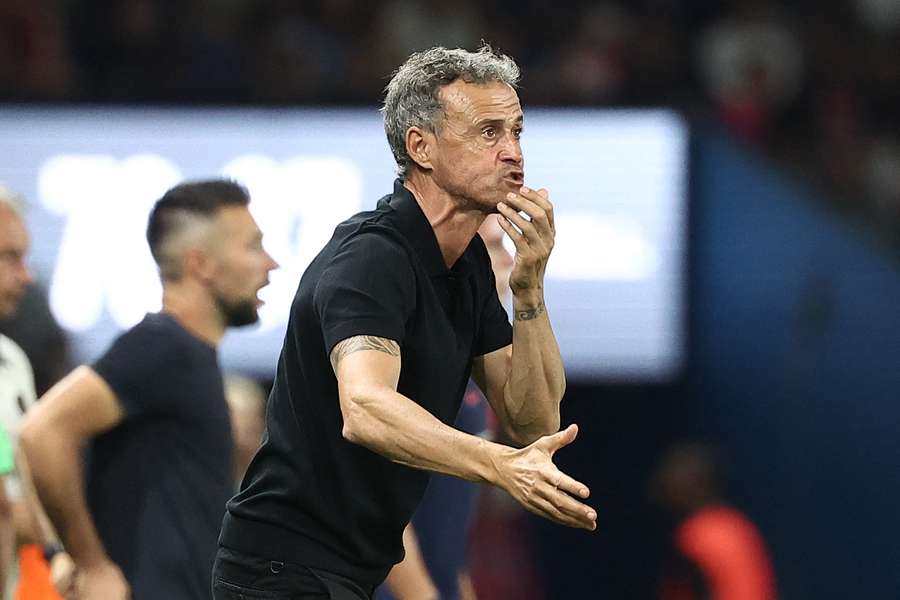 Luis Enrique, vendredi dernier, lors de la rencontre face à l'OGC Nice. 