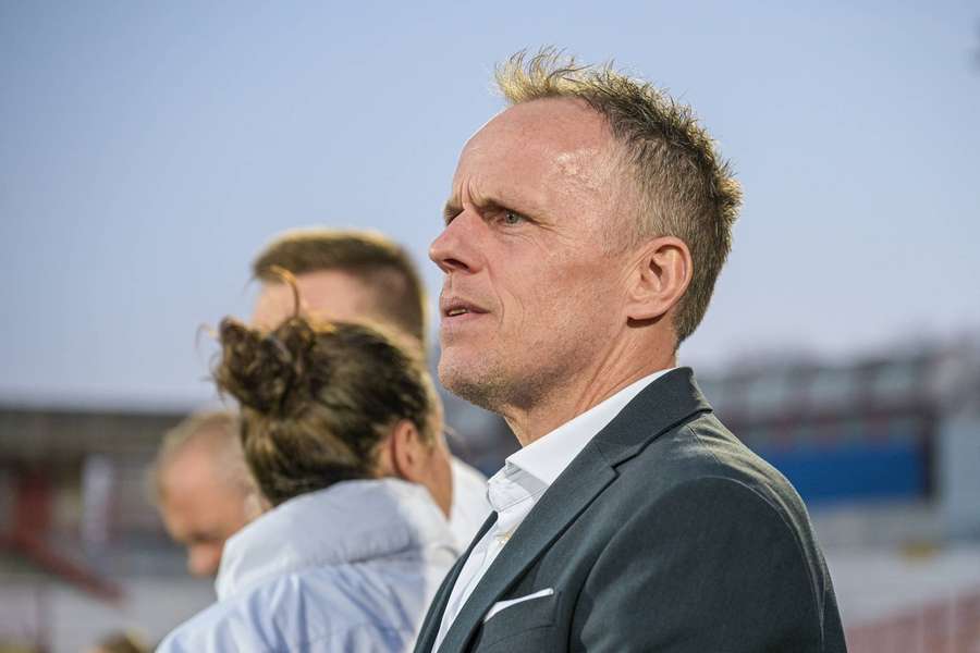 Jakob Michelsen, head coach of Denmark, during the Women s World Cup qualifying match against Italy