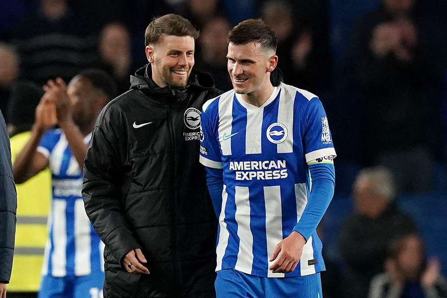 Fabian Hürzeler ende vergangener Saison mit Pascal Groß. Fabian Hürzeler ende vergangener Saison mit Pascal Groß.
