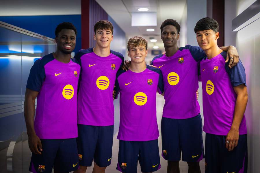 Algunos de los canteranos del Barça