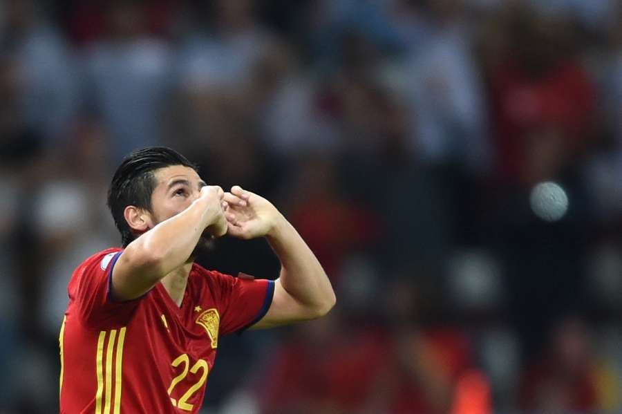 Nolito celebra su gol en la Eurocopa de Francia 2016 Nolito celebra su gol en la Eurocopa de Francia 2016