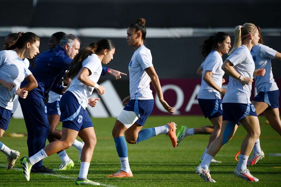 France take part in a training session ahead of their match with Australia on Saturday
