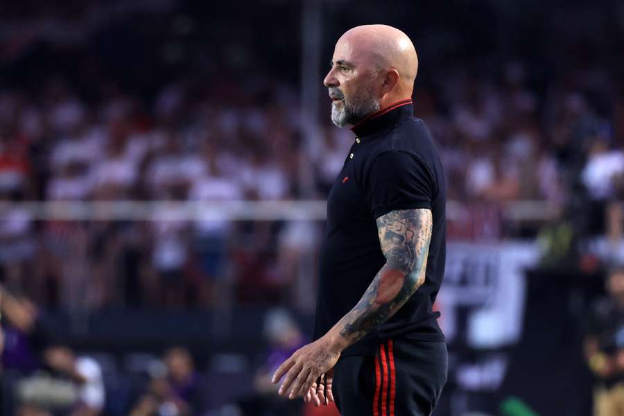 Jorge Sampaoli sur le banc de Flamengo avant son départ.