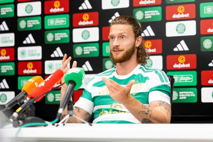 New Celtic signing Kasper Hogh is unveiled to the media at Celtic Park in Glasgow New Celtic signing Kasper Hogh is unveiled to the media at Celtic Park in Glasgow