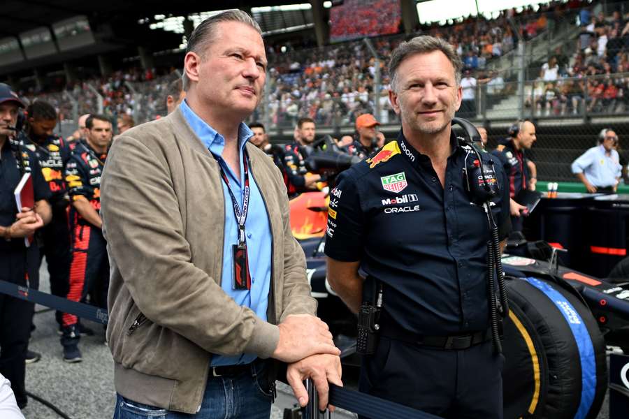 Jos Verstappen (l.) en Christian Horner