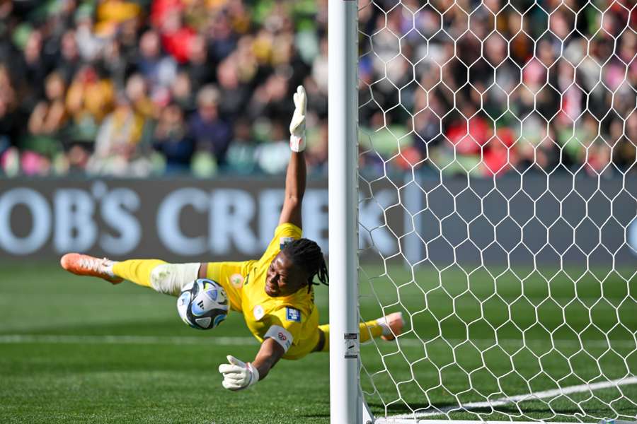 Nnadozie made an incredible save to deny Sinclair from 12 yards