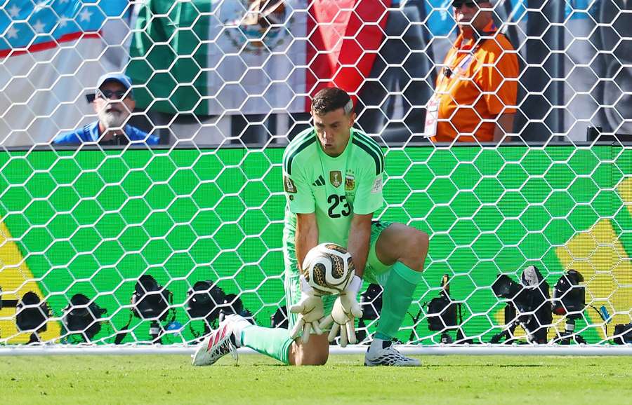 Emi Martinez makes a save Emi Martinez makes a save