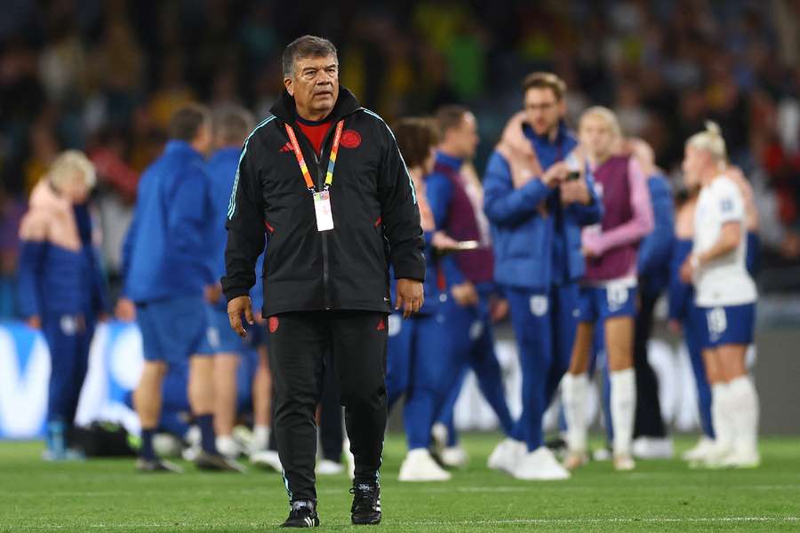 Colombia manager Abadia looks on as his side exits World Cup