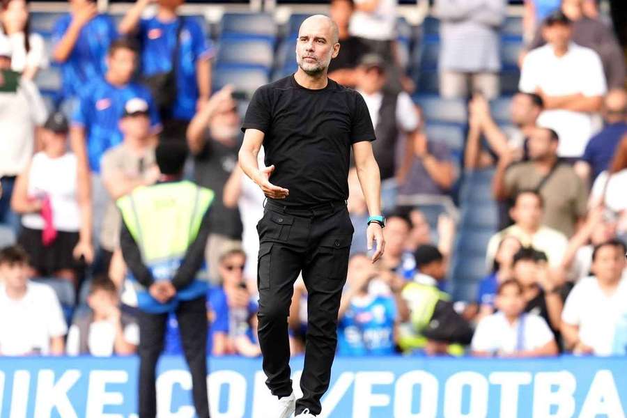 Guardiola na afloop van de gewonnen uitwedstrijd tegen Chelsea