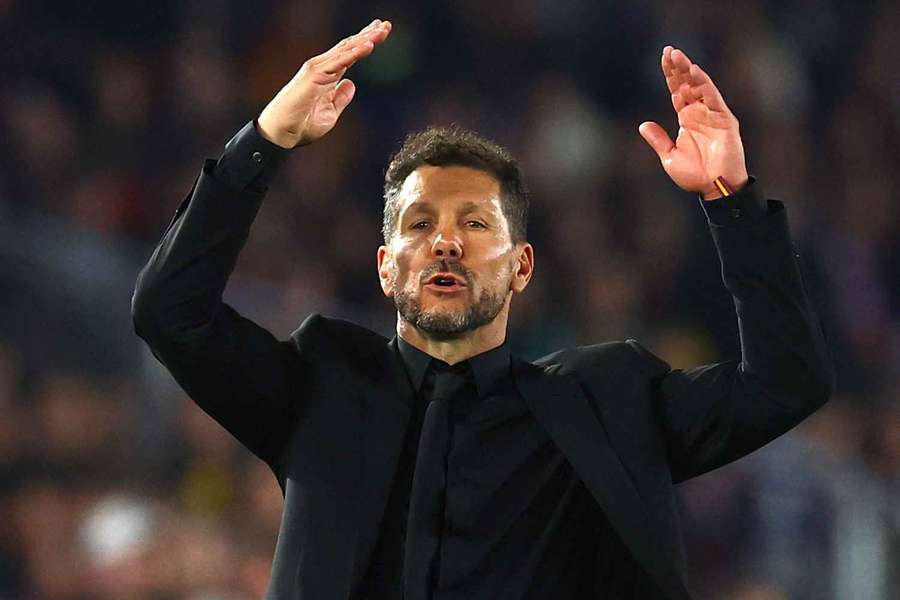 Simeone, en el partido ante el Barcelona