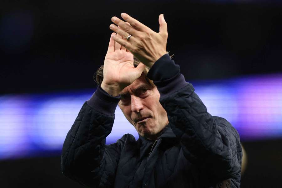 Frank applauds supporters after the match