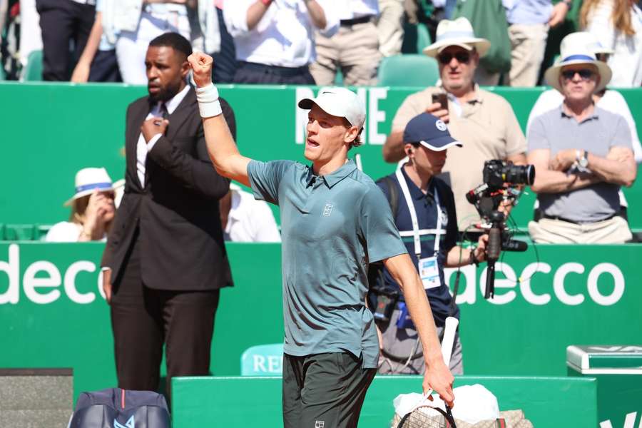 Sinner celebrates his victory